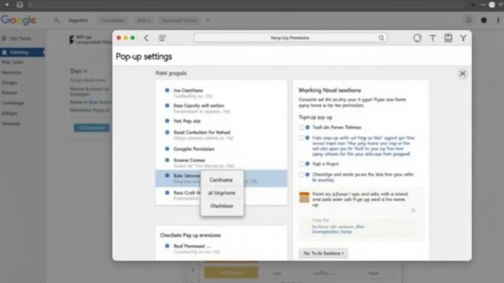 Chrome pop-up settings