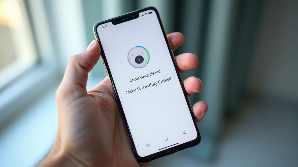 App cache clearing screen