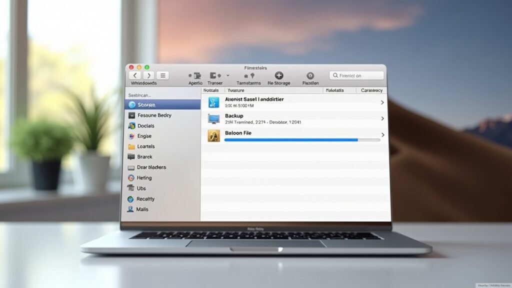 Finder backup window