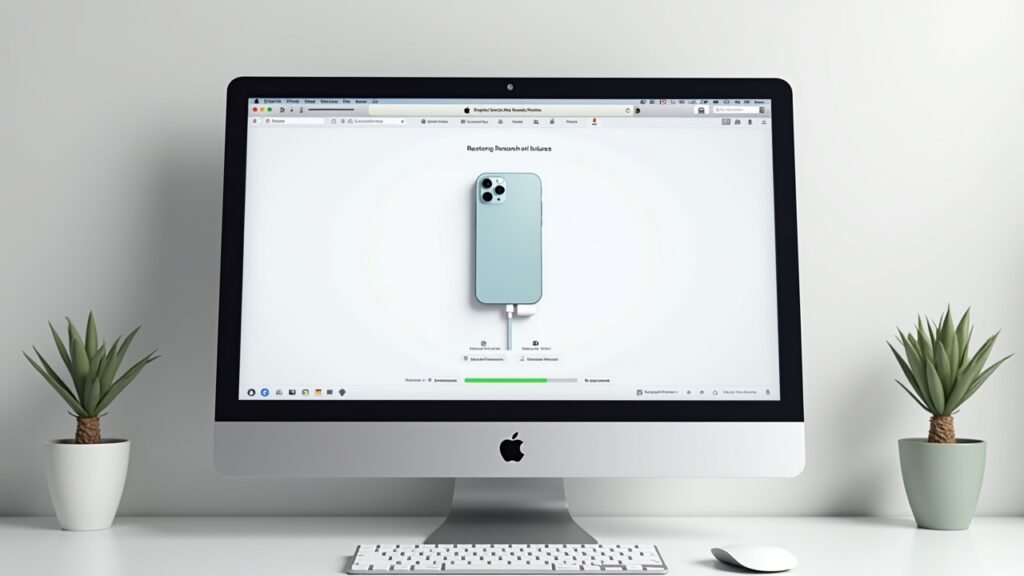 iTunes restore interface