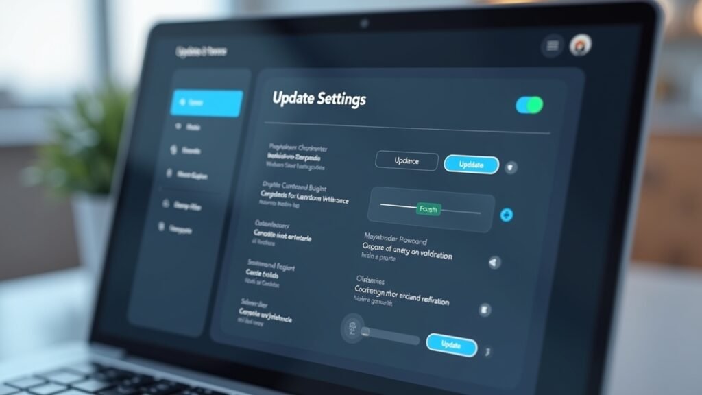 Update settings panel