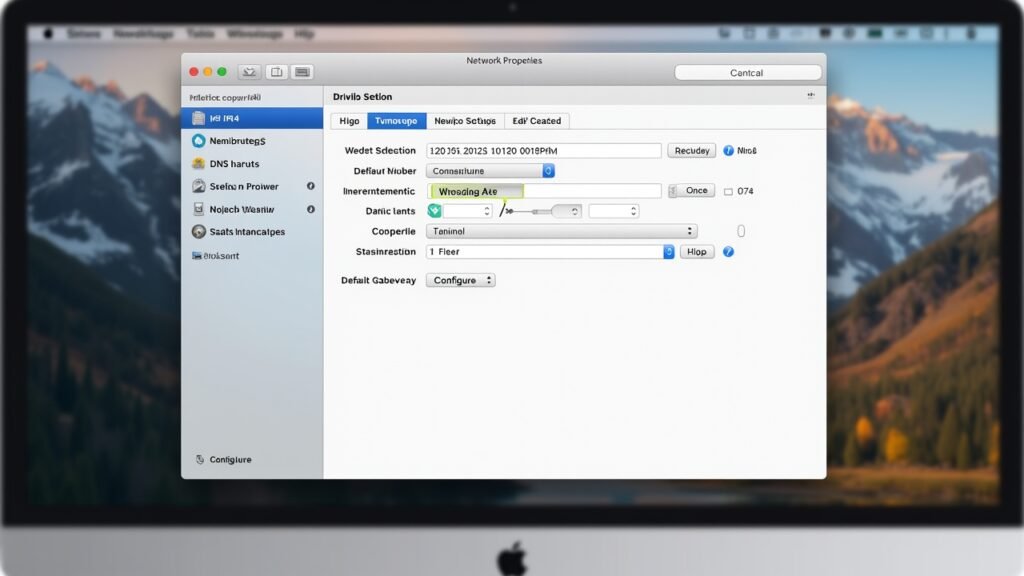 Network properties window