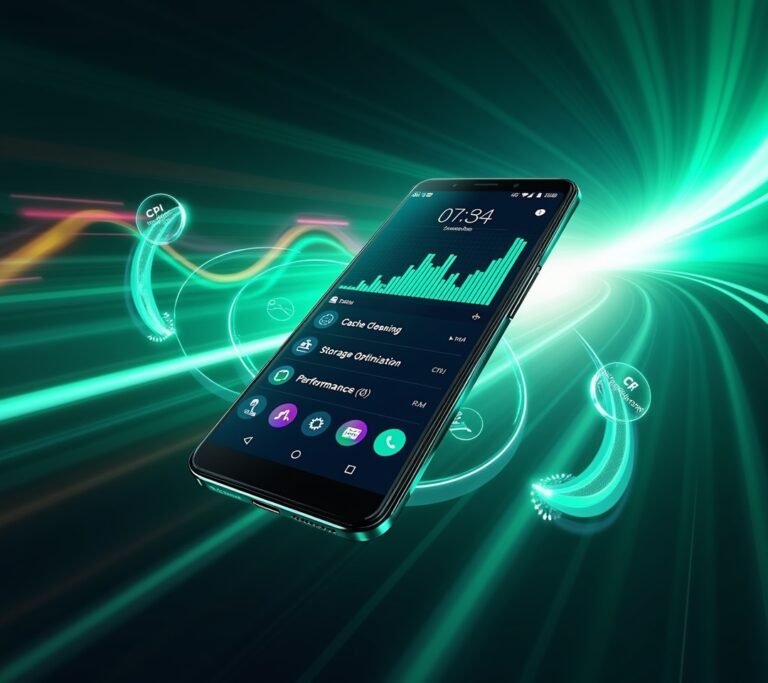 Person holding fast Android phone