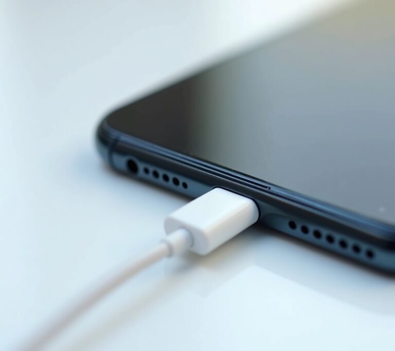 Dirty charging port closeup