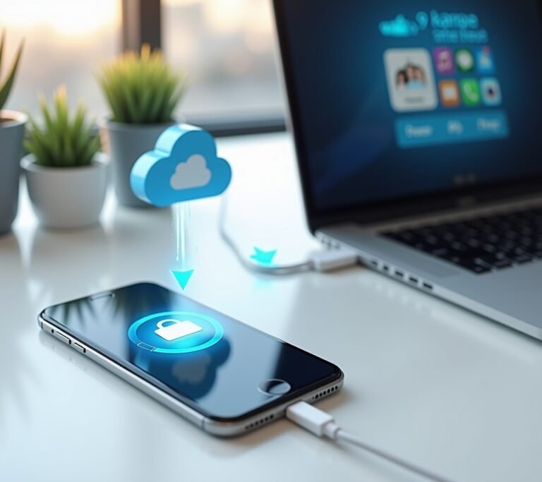 iPhone backup in progress