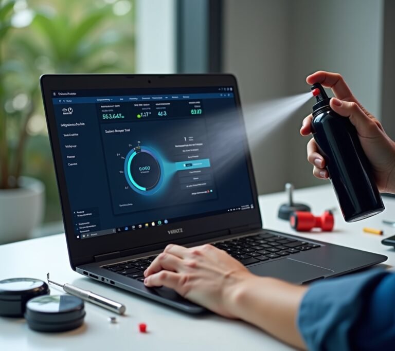 Overheating laptop warning