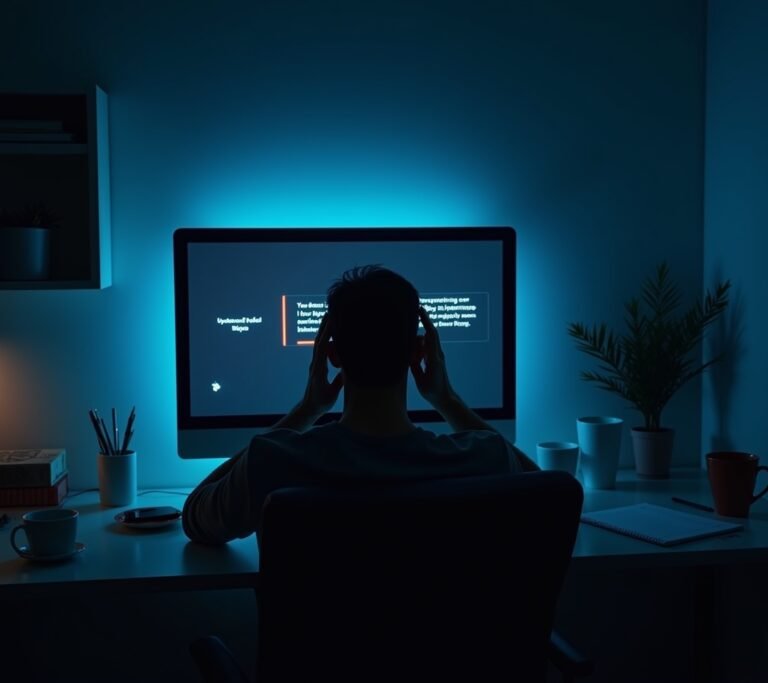 Windows update error screen